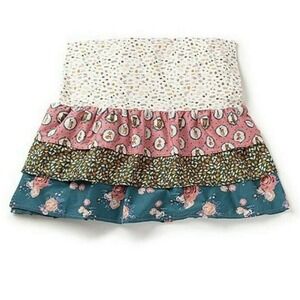 MATILDA JANE Girls Twin bed dust ruffle Tiered Skirt Bedroom Rosy Blossom NEW